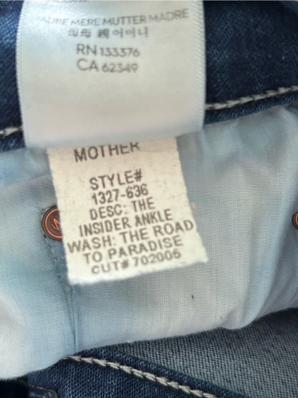 Mother The Insider Ankle Jeans High Waisted Size 28 The Road To Paradise Bootcut - Picture 8 of 9
